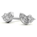 Marquise and Round Moissanite Cluster Earrings
