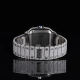 Blue Roman Number Iced Out Moissanite Watch