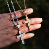 Hip Hop Buss Down Cross Moissanite Pendant