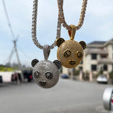 Colorless Moissanite Iced Out Panda Pendant