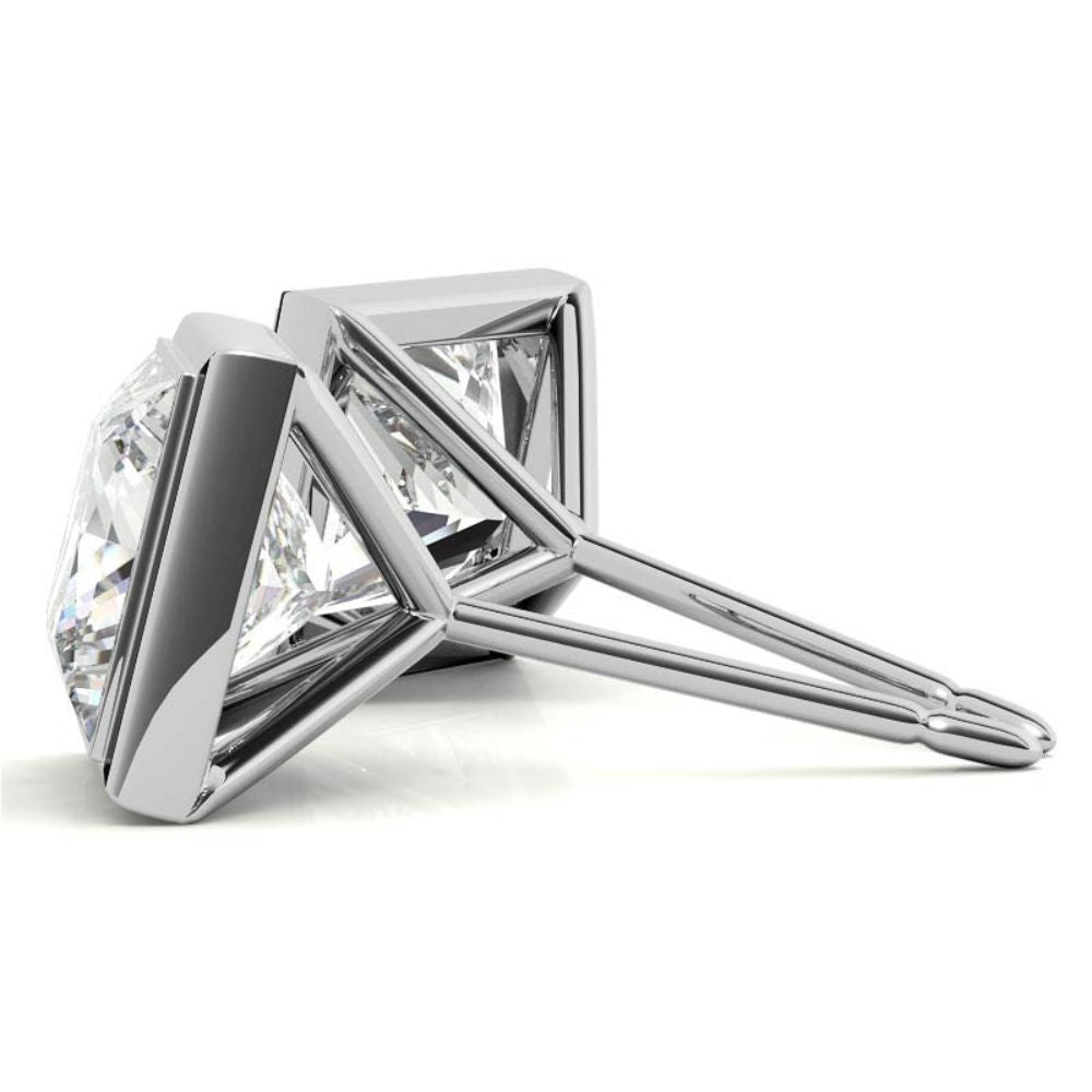 Everyday Wear Princess Cut Moissanite Earrings
