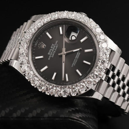 Datejust 41MM Stainless Steel Moissanite Hip Hop Watch