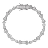 Iced Out Custom Bone Link Chain Bracelet