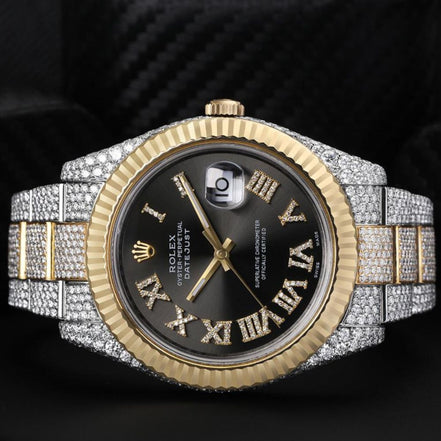 VVS1 Moissanite Dual Tone Datejust Wrist Watch