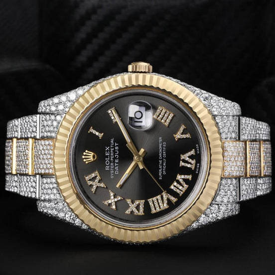 VVS1 Moissanite Dual Tone Datejust Wrist Watch
