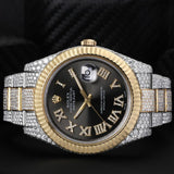 VVS1 Moissanite Dual Tone Datejust Wrist Watch