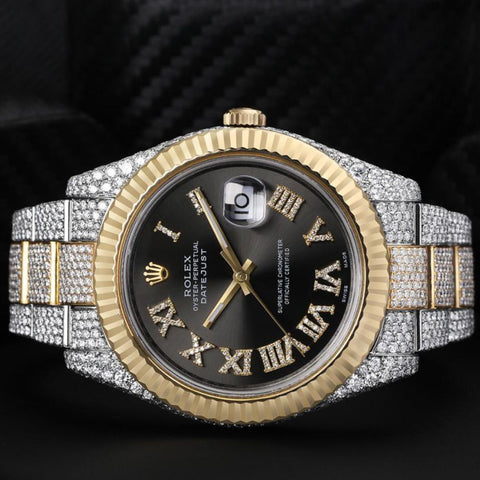 VVS1 Moissanite Dual Tone Datejust Wrist Watch