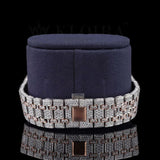 Rose & White Dual Tone Moissanite Hip Hop Men's Watch