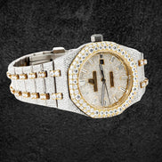 Luxury Dual Tone Moissanite Diamond Wrist Watch