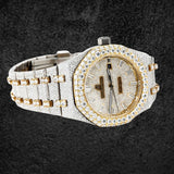 Luxury Dual Tone Moissanite Diamond Wrist Watch