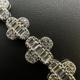 Iced Out Moissanite Baguette Clover Tennis Bracelet
