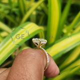 14K Yellow Gold Hidden Halo Princess Cut  Engagement Ring