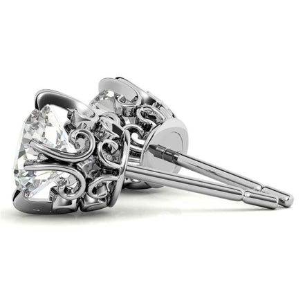Elegant Round Moissanite Small Stud Earrings