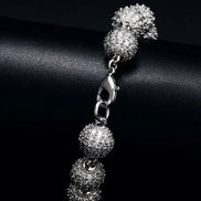 Ball Link Iced Out Moissanite Diamond Unisex Bracelet