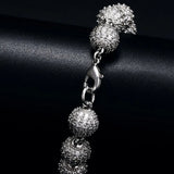 Ball Link Iced Out Moissanite Diamond Unisex Bracelet