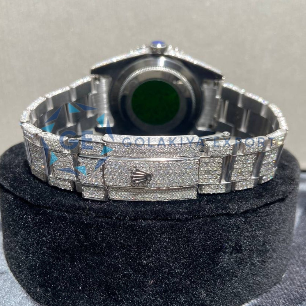 Roman Numeric In Dial Iced Out Moissanite Men's Watch