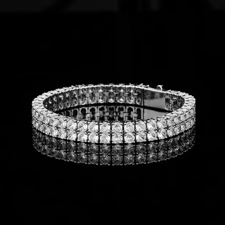 Double Row Round Moissanite Tennis Bracelet