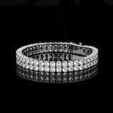 Double Row Round Moissanite Tennis Bracelet