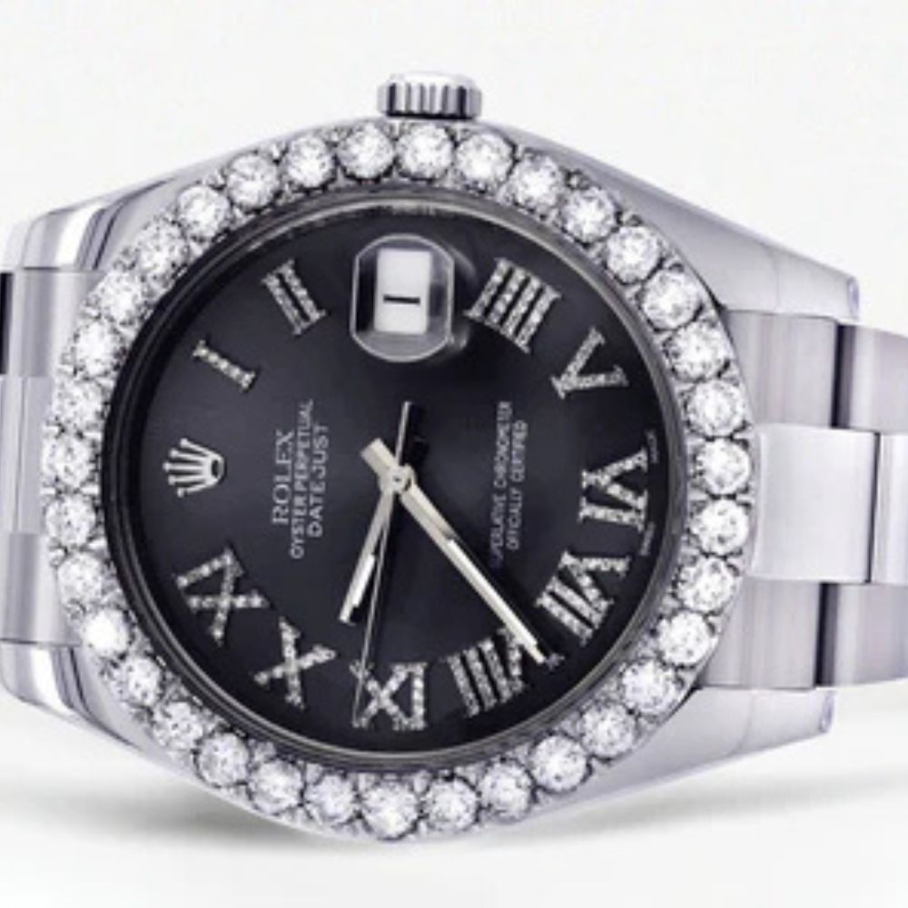 Automatic Stainless Steel Moissanite Elegant Watch