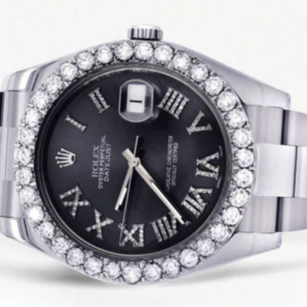 Automatic Stainless Steel Moissanite Elegant Watch
