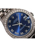 Blue Roman Number Moissanite Men's Watch