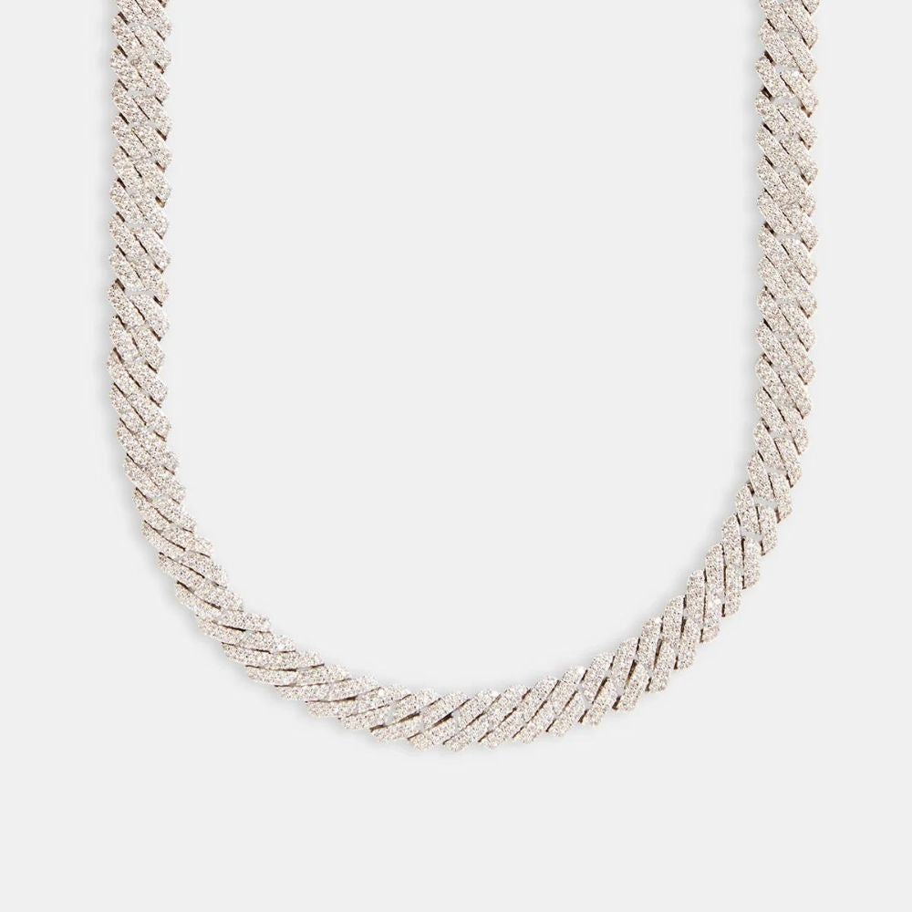 Round Cut D Color Moissanite Diamond Cuban Chain For Men's