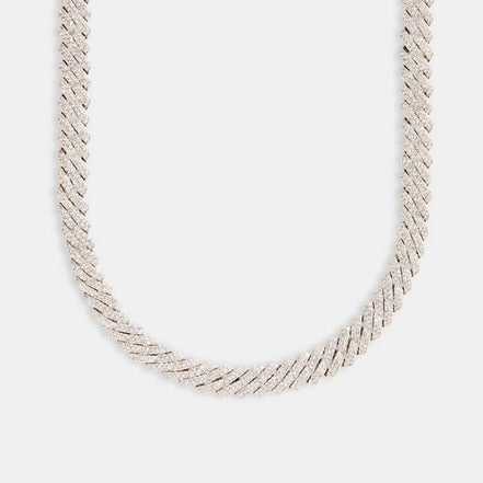 Round Cut D Color Moissanite Diamond Cuban Chain For Men's