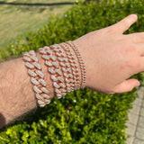 Rose Gold Plated Moissanite Cuban Link Bracelet