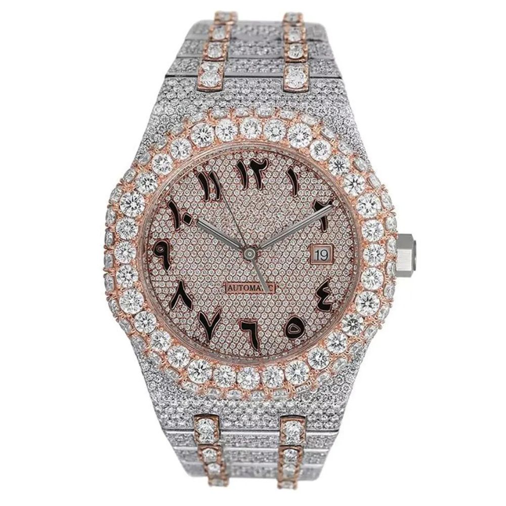 Arabic Dial Moissanite Automatic Watch For Men's