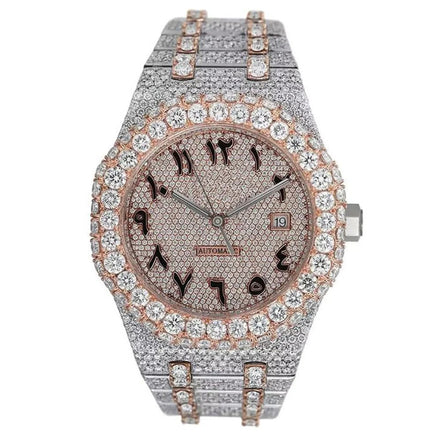 Arabic Dial Moissanite Automatic Watch For Men's