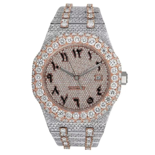 Arabic Dial Moissanite Automatic Watch For Men's