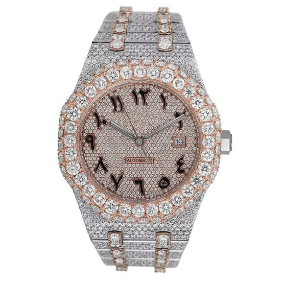 Arabic Dial Moissanite Automatic Watch For Men's
