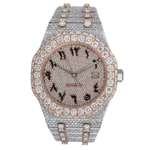 Arabic Dial Moissanite Automatic Watch For Men's