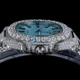 Stylish Full Body Moissanite Bust Down Automatic Watch