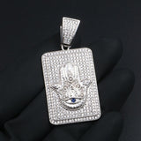 Hamsa Hand Moissanite Diamond Silver Pendant
