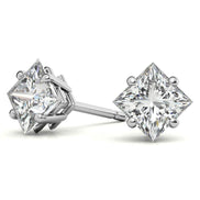 Fine Jewelry Princess Cut Moissanite Stud Earrings