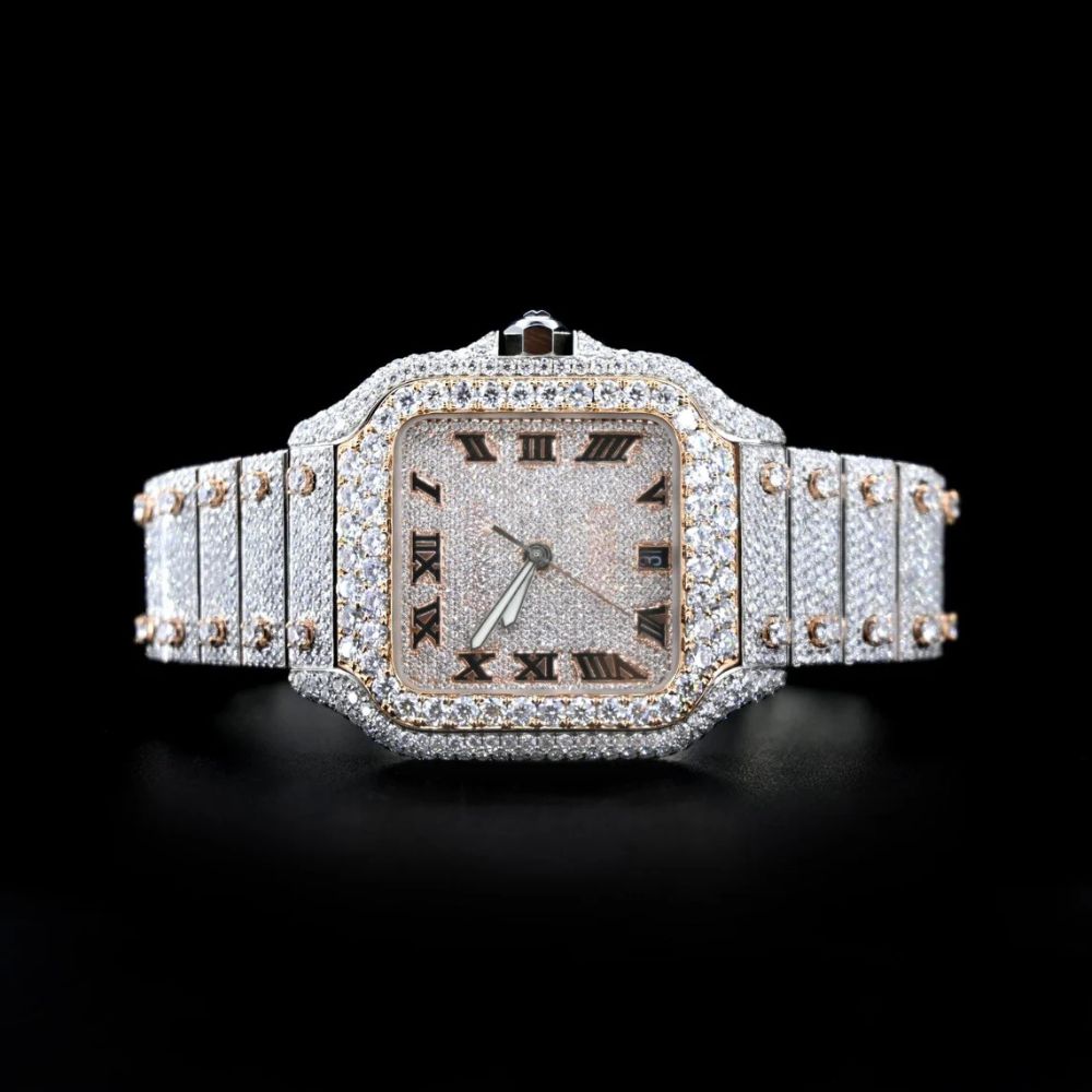 Dual Tone Moissanite Automatic Watch