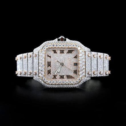 Dual Tone Moissanite Automatic Watch