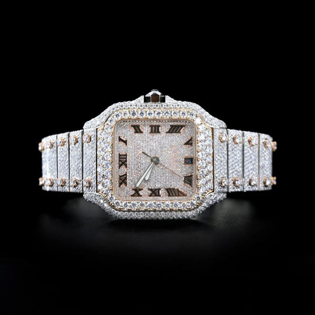 Dual Tone Moissanite Automatic Watch