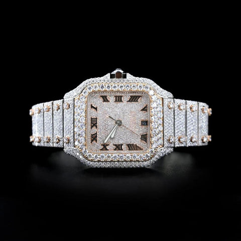 Dual Tone Moissanite Automatic Watch