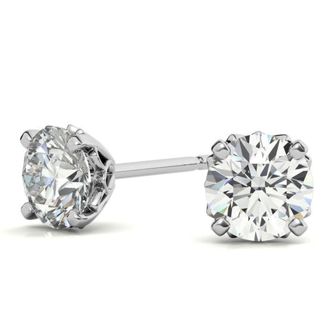 Delicate Moissanite Round Cut Stud Earrings