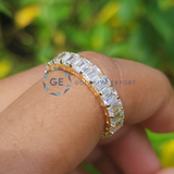 Full Eternity Emerald Cut Lab Grown Diamond Wedding  Band