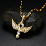 925 Silver Moissanite Angle Wing Cross Pendant For Men's