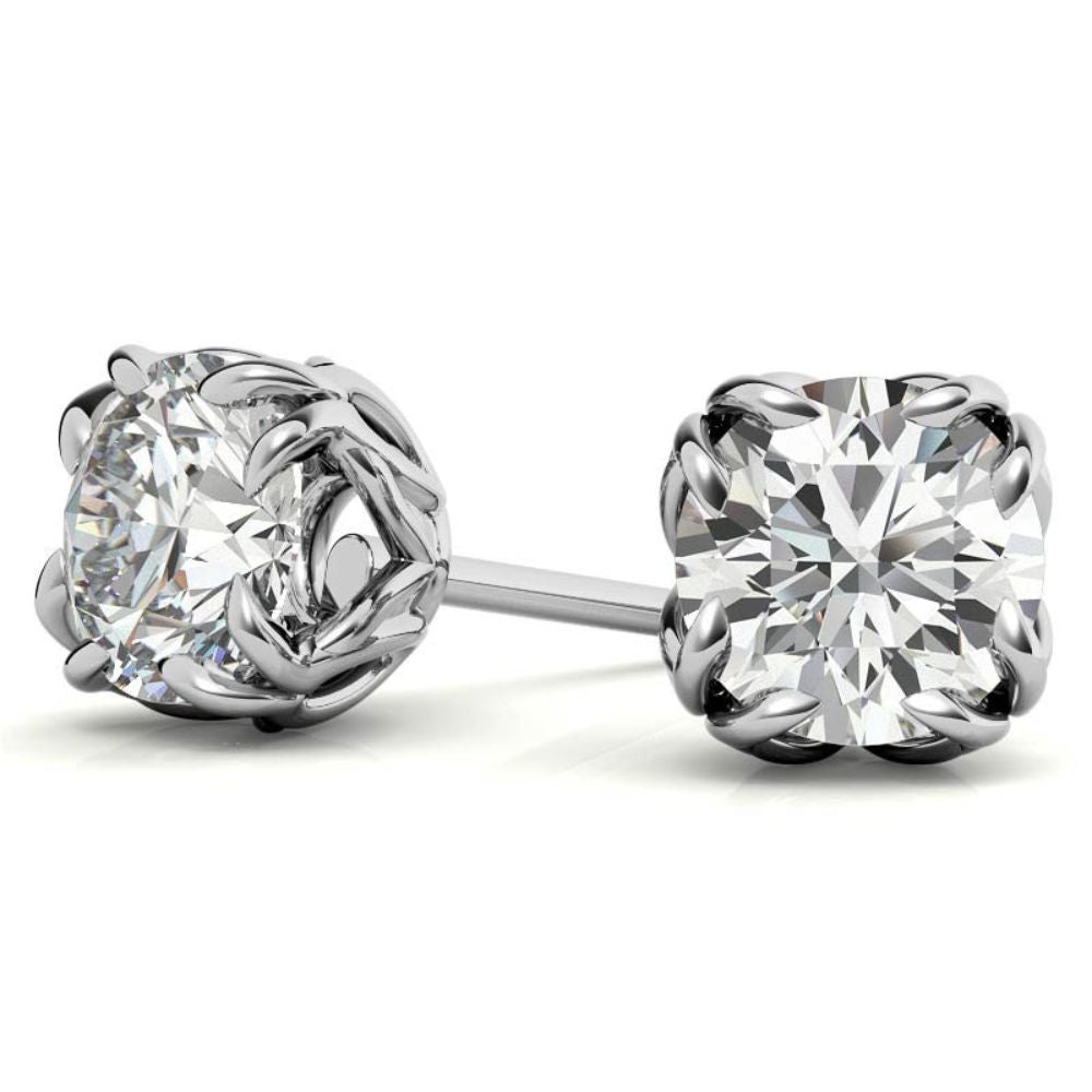 Unique Style Round Cut Moissanite Stud Earrings