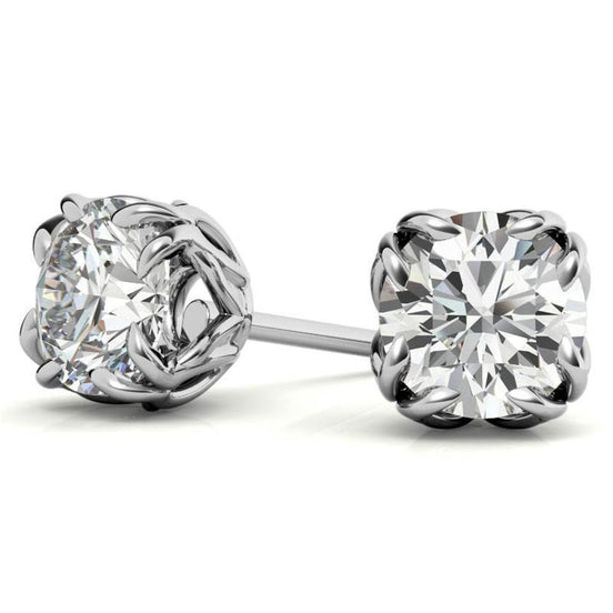 Unique Style Round Cut Moissanite Stud Earrings