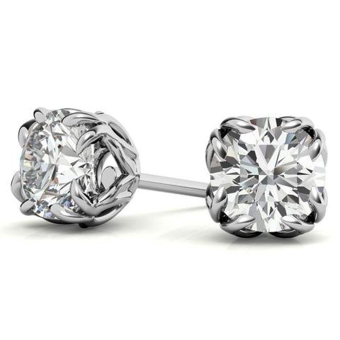 Unique Style Round Cut Moissanite Stud Earrings