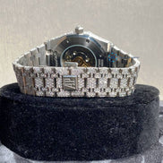 Iced Out Blue Arabic Numeric Moissanite Watch