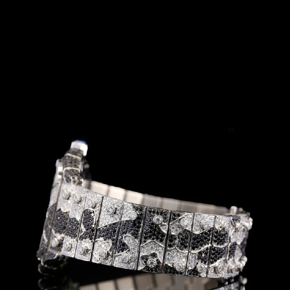 Snake Skin Pattern Moissanite Unique Style Hip Hop Watch