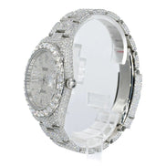 VVS1 Moissanite Datejust Iced Out Baguette Dial Watch