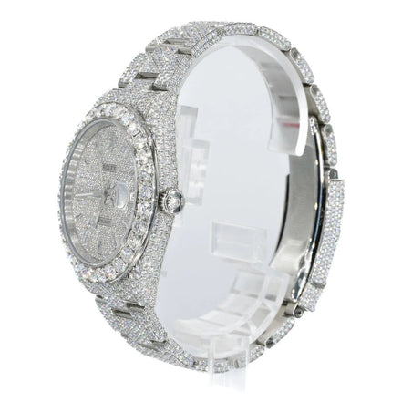 VVS1 Moissanite Datejust Iced Out Baguette Dial Watch